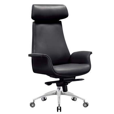 Beauty Design Luxury reclining  brown Leather Aluminum four leg office chair Made in Guangdong JA-55A