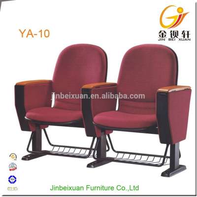 Red Fabric Theater Chairs Church Auditorium Chair With Bookrack YA-10