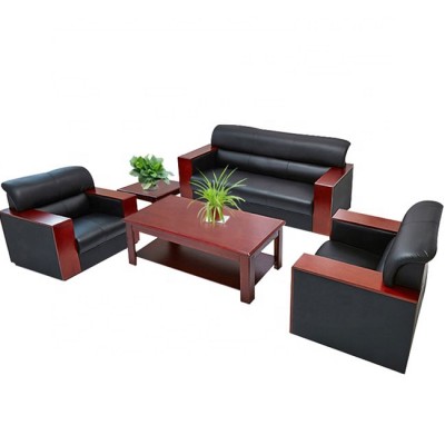 Leather Office Sofa Set Wooden Sofa Design For Office