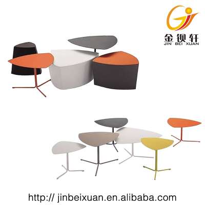 Fashion design furniture triangle shaped living room low height tea coffee low metal table C74