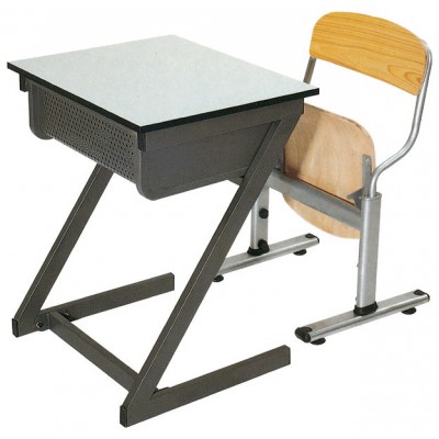 MDF & Chromed metal school furnture school desk H-744